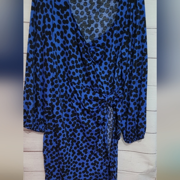 Nwot Ava & Viv royal blue leopard 🐆 💙 faux wrap dress 👗size 1X - Picture 10 of 12